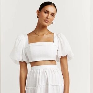 DISSH Aísle white linen top - NWT